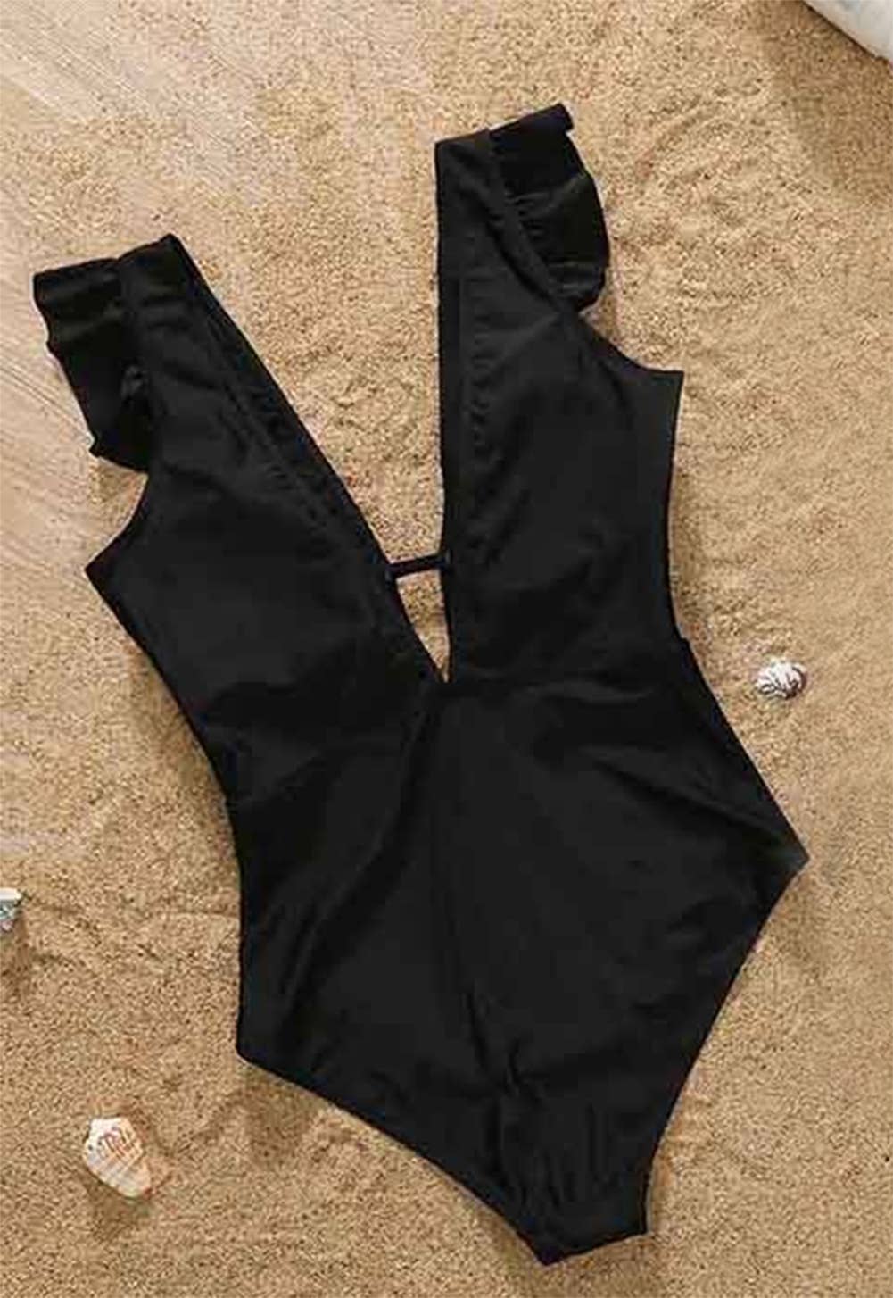 Fennco Styles – wholesale Baddräkt - Barn – Svart baddräkt med volang för mamma och dotter5