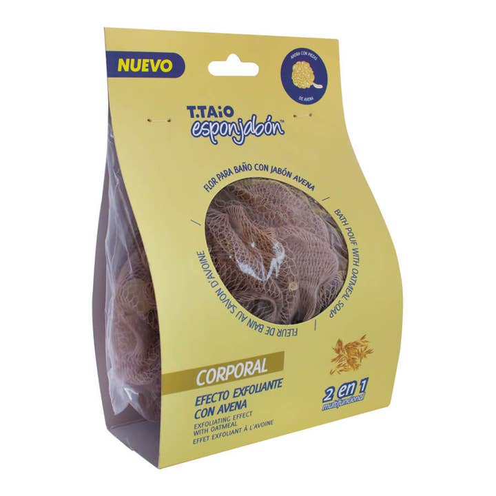 ESPONJABON - Wholesale Bath Pouf/Sponge - Esponjabon Bath Pouf + Soap Oatmeal, Exfoliating Effect