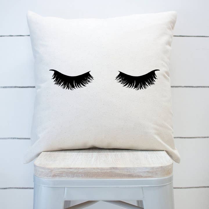 Eyelashes Pillow Cover Girly Decor Girls Room Decor for wholesale by Rising Tide Vintage