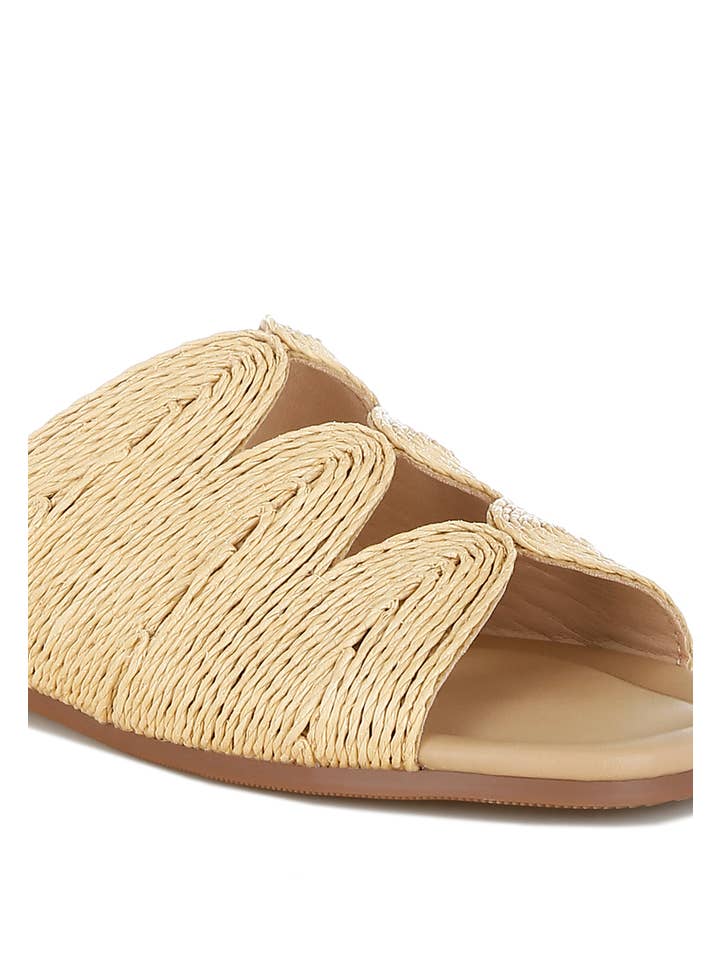 Rag Company - Wholesale Sandals - Women's - Daisy Doe Raffia Square Toe Flats1