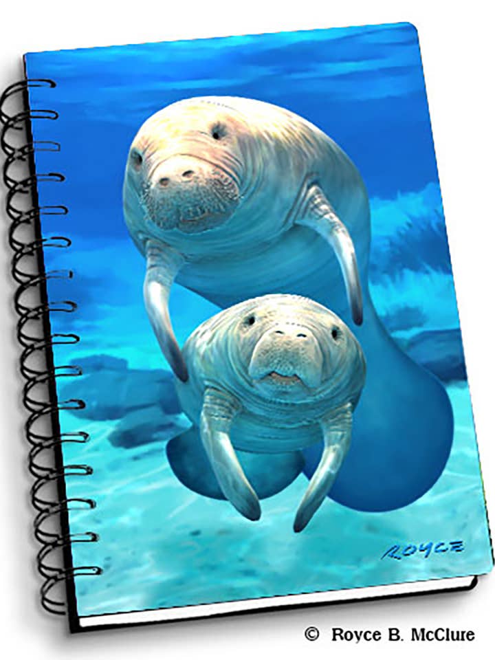 3D Royce Notebook 4" x 6" - Blue Manatees for wholesale by Artgame Ltd.