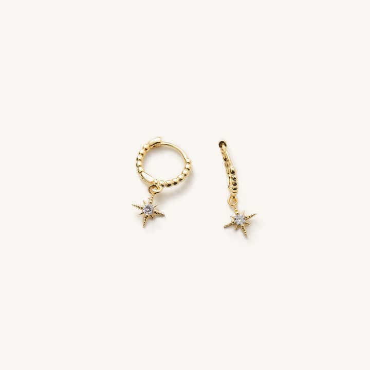 Nikki Smith Designs - Wholesale Huggie Earrings - Lana Gold Star Huggies- Waterproof