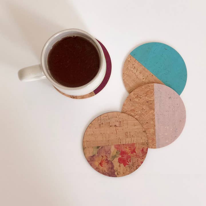 Coaster Markers Set - Morning (Cork Fabric) for wholesale by Sumsaara