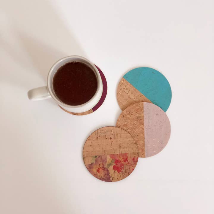Coaster Markers Set - Morning (Cork Fabric) for wholesale by Sumsaara