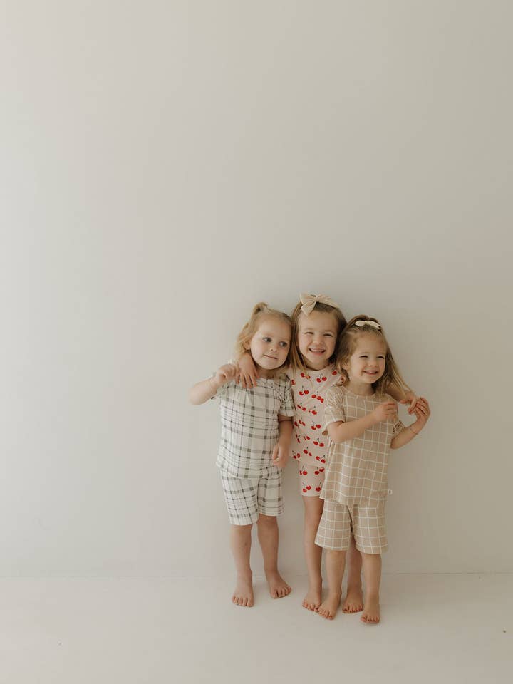Forever French Baby - Wholesale Sleepwear Set - Kids - Bamboo Short Set | Cherry Orchard
