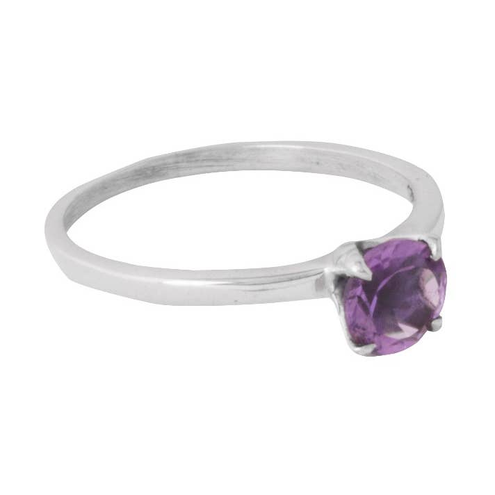 AMETHYST FOUR PRONG ROUND RING for wholesale by Benjamin International