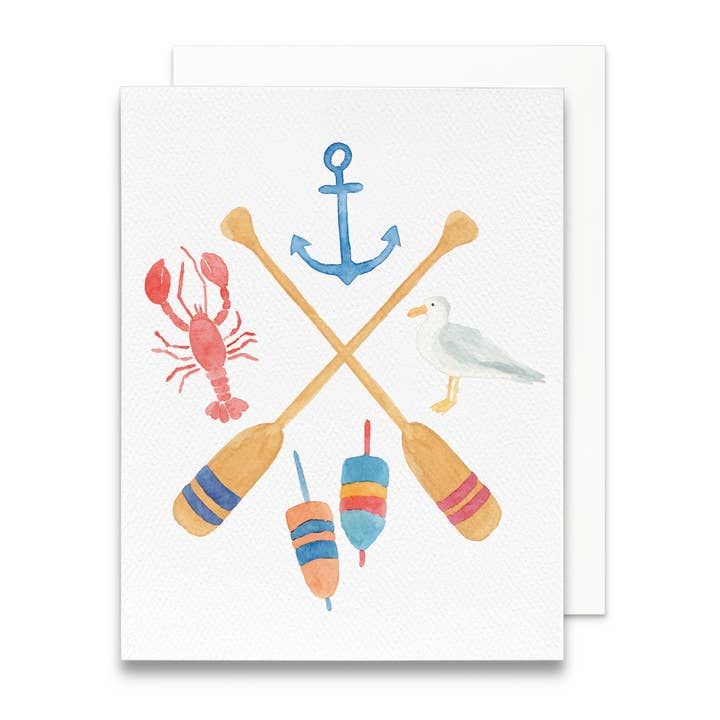Gert & Co - Wholesale Everyday Greeting Card - Watercolor Seaside Crest Greeting Card | Coastal Card
