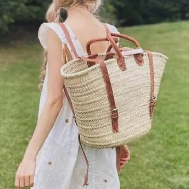 DarKech - Wholesale Beach Bag - Market basket STRAW BAG Handmade with leather, French Market2