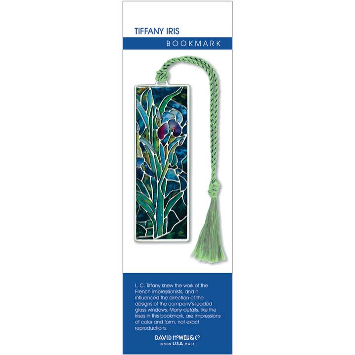David Howell and Company - Wholesale Bookmark - Tiffany Iris Metal Bookmark, MADE in USA1