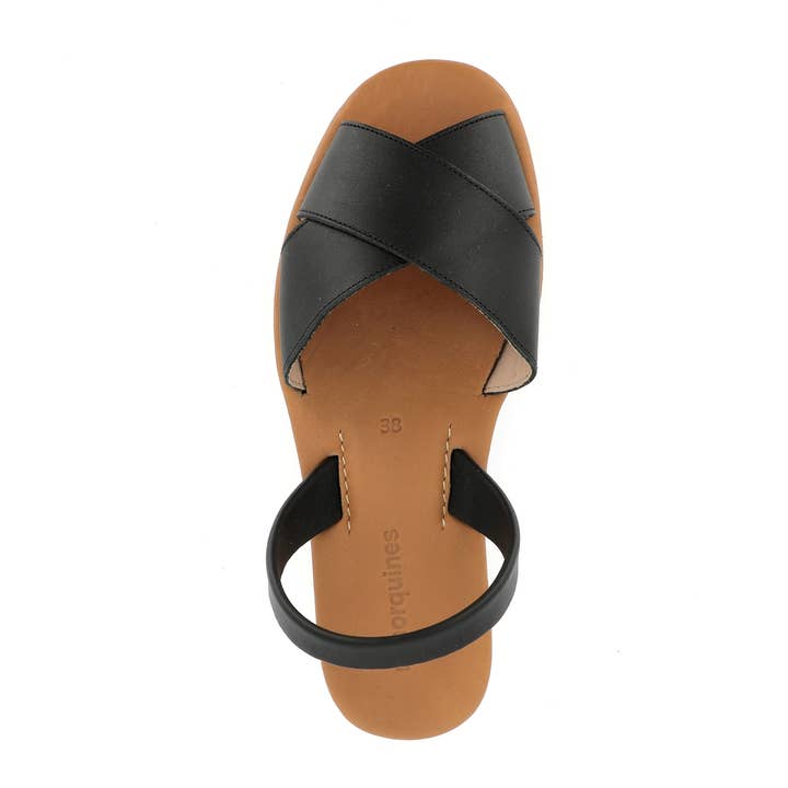 Sandalia de verano en piel Muro Negro de Avarca Platja para venta al por mayor de Minorquines