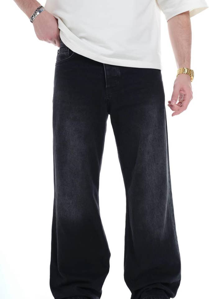 Herr Vintage Svarta Vida Jeans i Denim 0325C1274 för wholesale av Monocloth