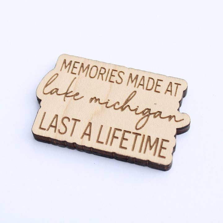 Wheatland Avenue Home - Wholesale Magnet - Michigan Cutout Wood Refrigerator Magnet - Michigan Gift and Souvenir, Michigan Upper Peninsula & Lower Peninsula Fridge Magnet, Made In MI