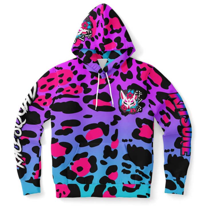 Kitsune Purple Leopard Hoodie for wholesale by Kitsune Race Squad