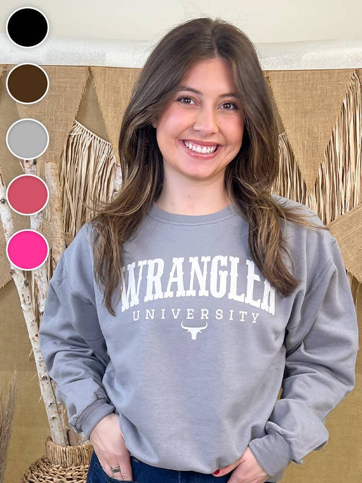 Wrangler University Graphic Sweatshirt for wholesale by Sugar Stitch