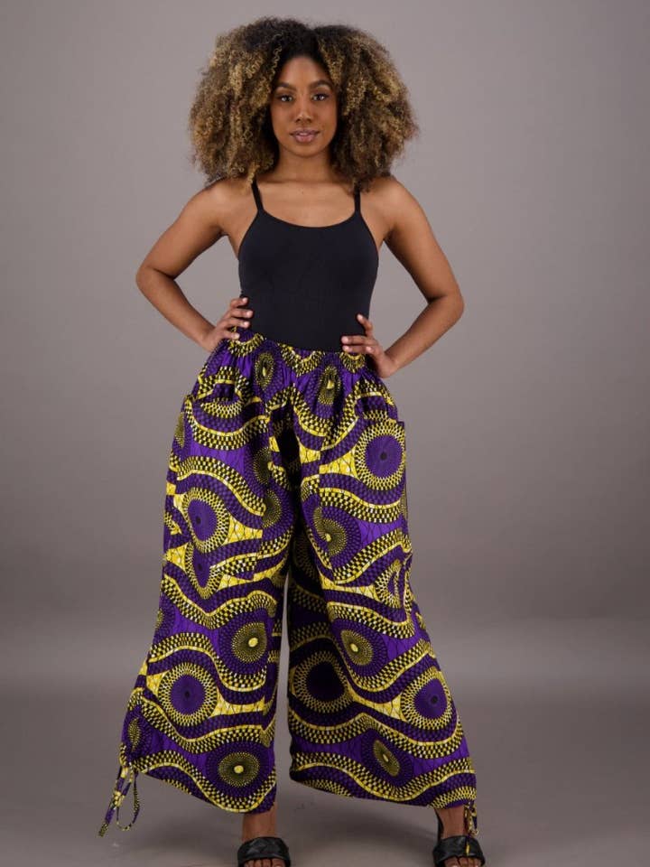 Wide Leg African Print Pants P092-256 for wholesale on Faire