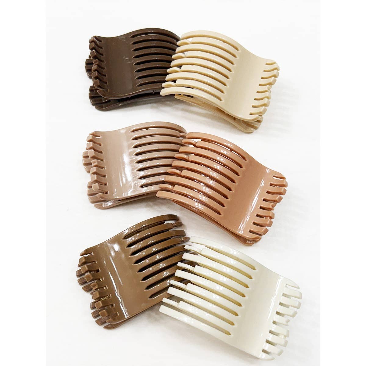 MIX COLOR Neutral Colors of Flat Hair Clips for wholesale on Faire4