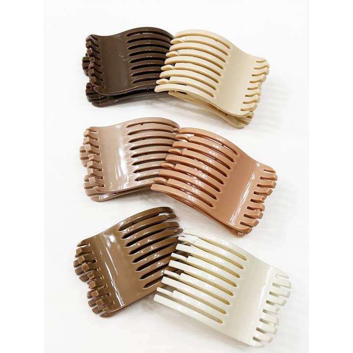 MIX COLOR Neutral Colors of Flat Hair Clips for wholesale on Faire4