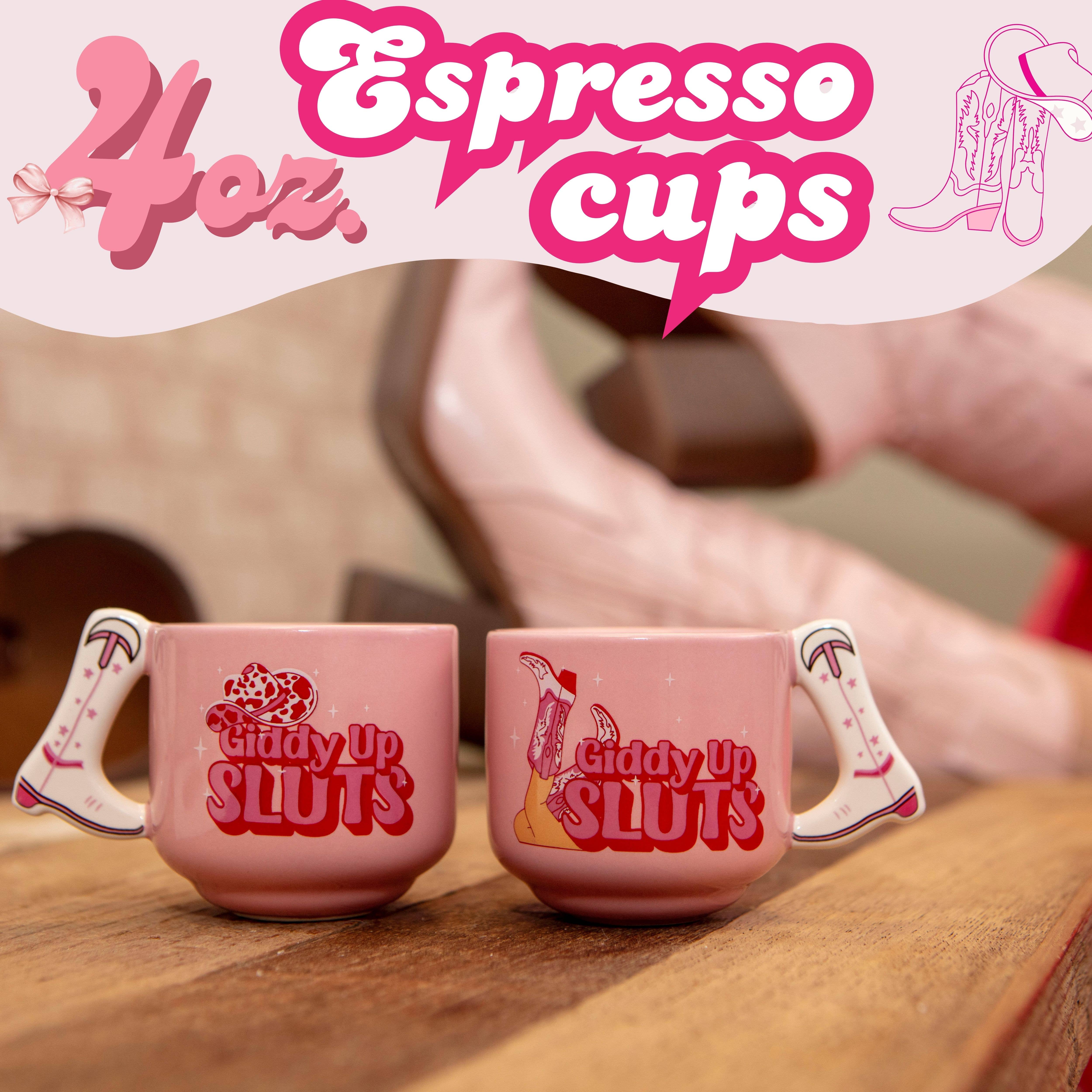 Boxer Gifts EU - Vendita all'ingrosso Bicchiere/tazza - Tazzine da espresso novelty Giddy Up Sluts – regalo divertente1