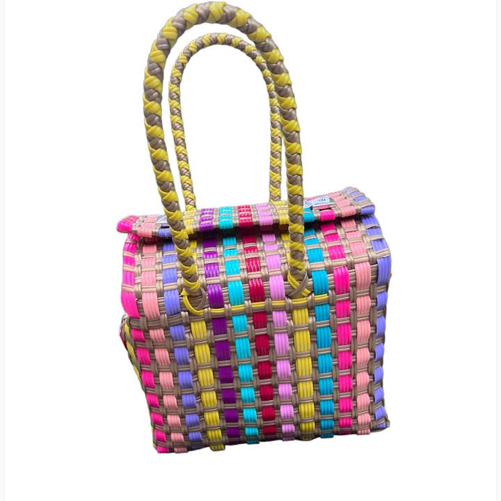 The Faria - Vendita all'ingrosso Borsa da spiaggia - Borse da spiaggia multicolori in plastica riciclata intrecciata a mano1