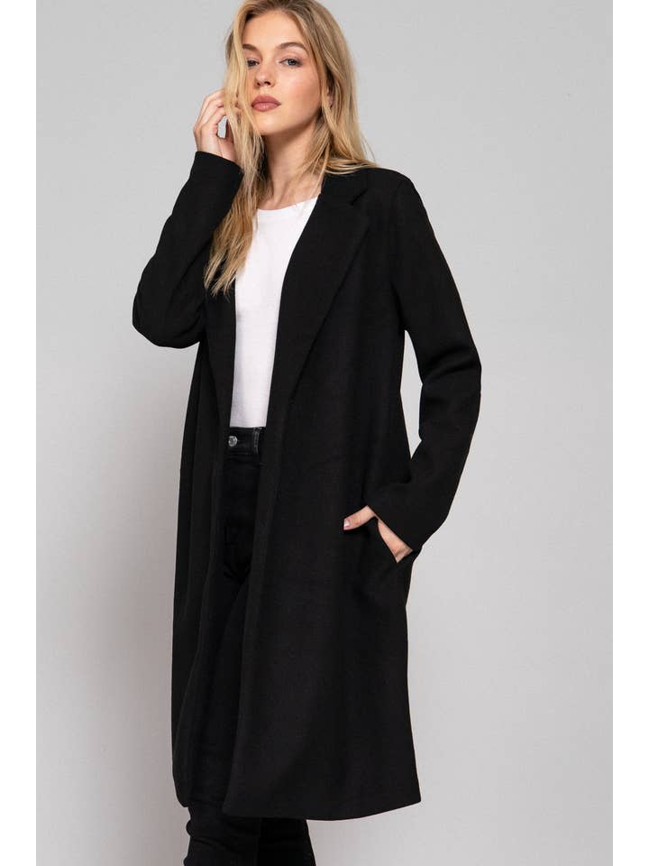 Active Basic | Active USA – wholesale Coat – Women’s – Long Sleeve Open Front Soft Felt Long Coat14