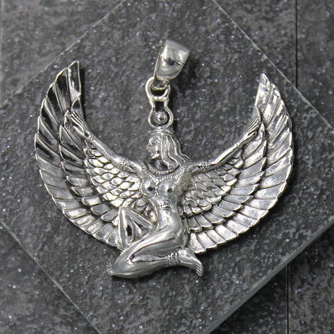 Goddess Design Studio - Wholesale Pendant/Charm Necklace - Sterling Silver Winged Isis Pendant, 2 sizes!