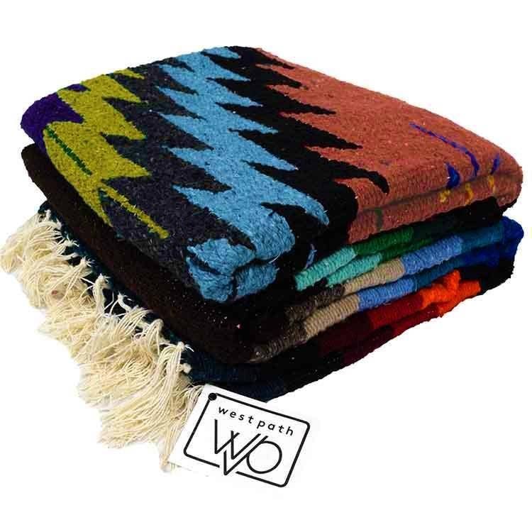 West Path - Wholesale Throw Blanket - Red Earth Baja Aztec Style Mexican Blanket3