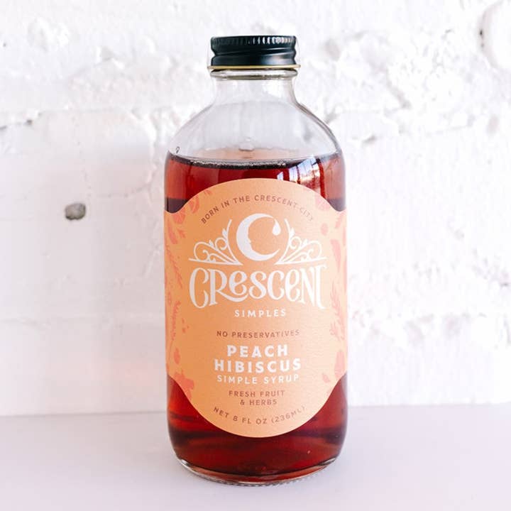 Crescent Simples - Wholesale Cocktail Mix/Syrup - Peach Hibiscus Simple Syrup1