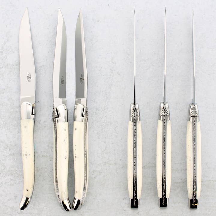 Forge de Laguiole Cattle Bone Handle Steak Knives for wholesale by Laguiole Imports