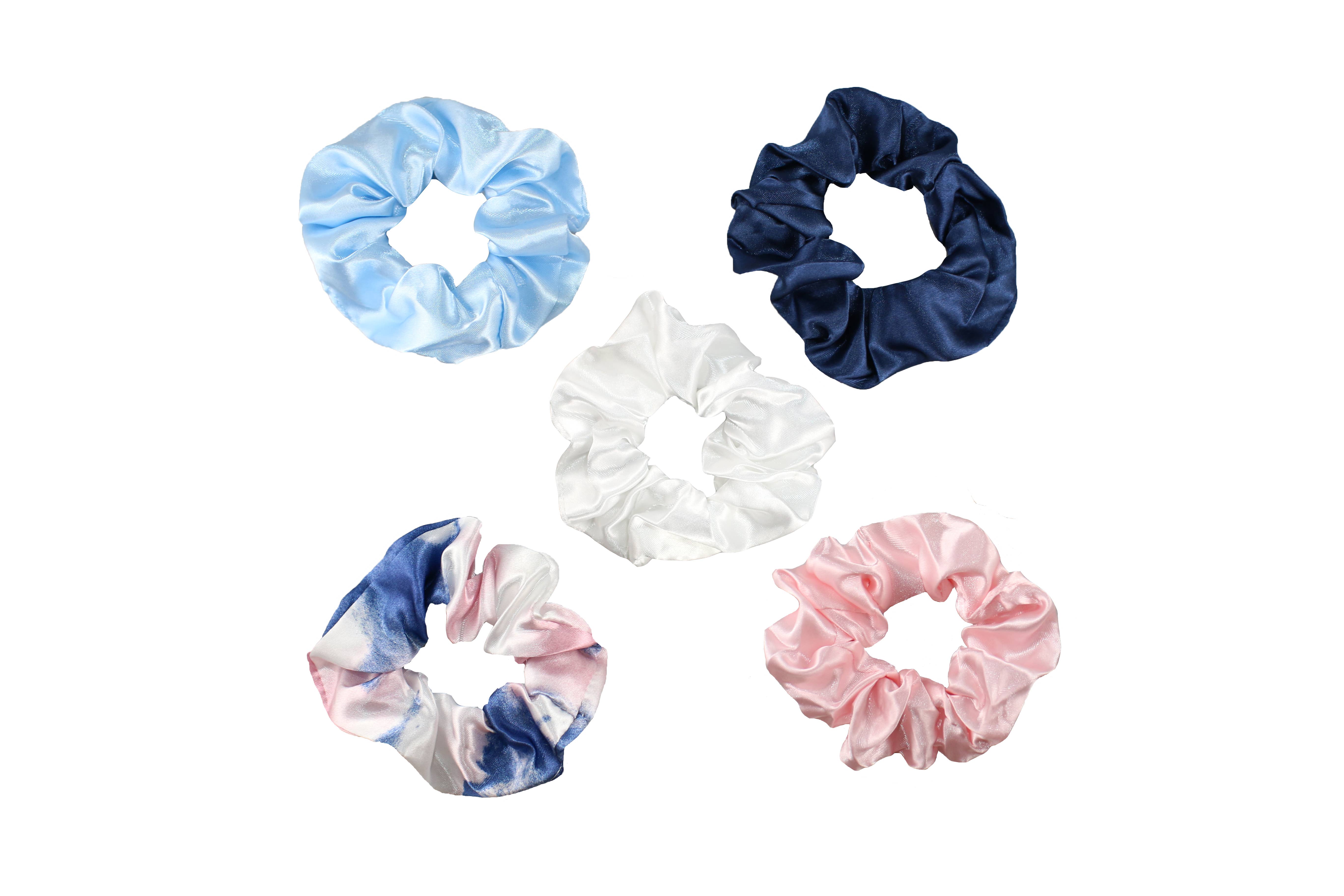 Morning Glamour - Wholesale Scrunchie - Women's - Gift Set 5PK Satin Hair Scrunchies - Satin Scrunchies22