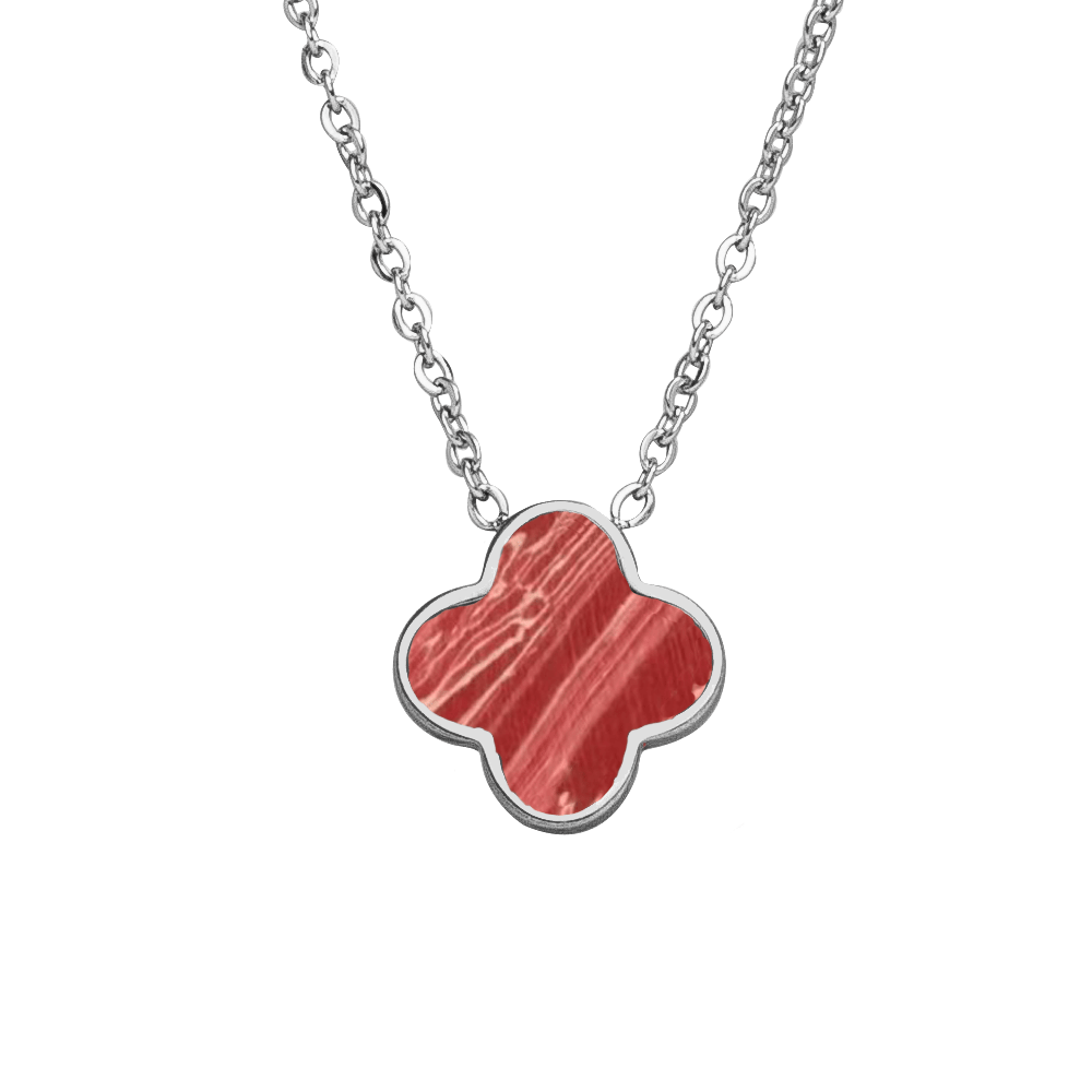 Schmuckgroßhandel - Wholesale Pendant/Charm Necklace - Fire Clover Necklace | 18K gold-plated4