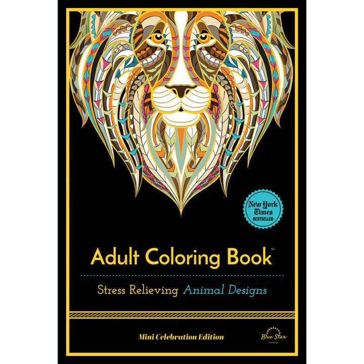 Adult Coloring Book: Stress Relieving Animals Designs (mini) for wholesale by Blue Star Press