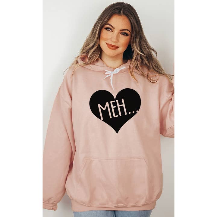 Kissed Apparel - Vendita all'ingrosso Felpa con cappuccio - Donna - Felpa con cappuccio da uomo con stampa di San Valentino con cuore nero