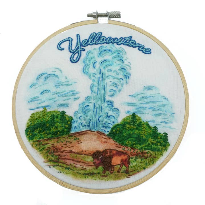 Yellowstone National Park Hand Embroidery Craft Kit for wholesale by Keller Design Co.