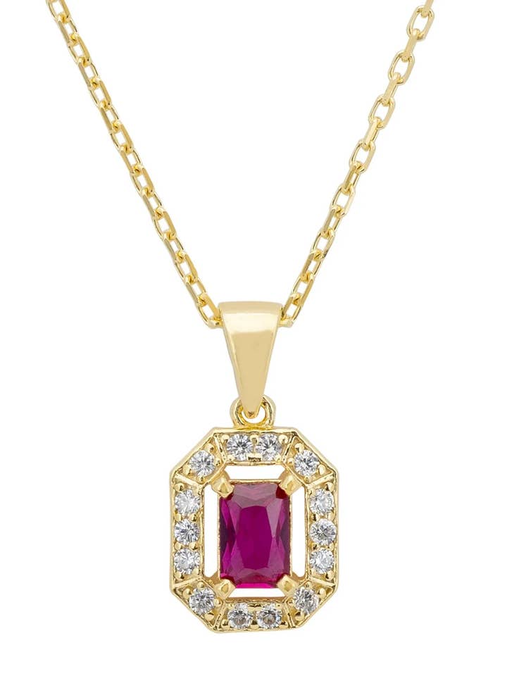 Collier pendentif gemme Whistledown en or avec rubis pour la vente par Latelita