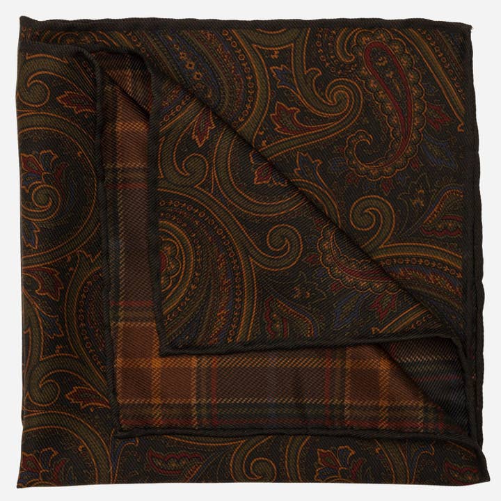 Positano - Double Sided Silk Pocket Square - Green for wholesale by Elizabetta Made in Italy USA