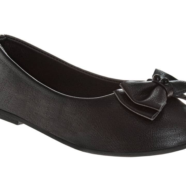 Kensie Girl Grote Kind Drie-Lagen Strik Ballerina Flats voor wholesale door Josmo Shoes Inc
