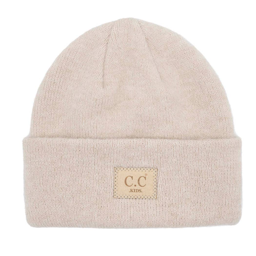 Fashion City – Engroshandel Beanie - Børn – Børn Ruskind Patch Heather Classic Beanie2