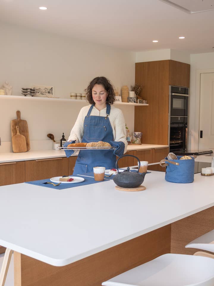 Potholder INDIGO - SET/2 - 20x20 cm, blue dark for wholesale by Tiseco