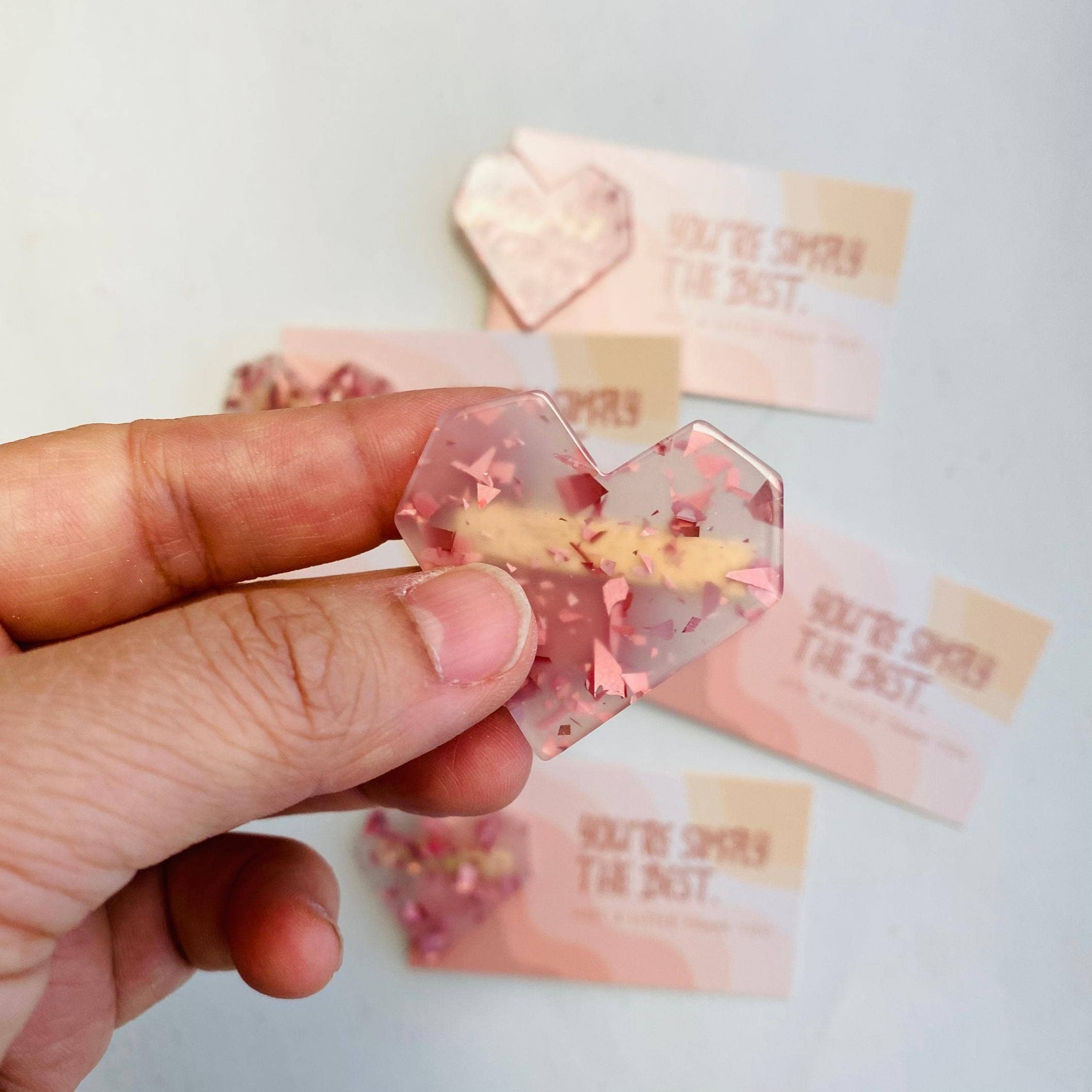 Tiny Gift Society - Wholesale Hair Clip - Women's - Thank You Gifts Pink Heart Hair Clip | You're the Best Card3