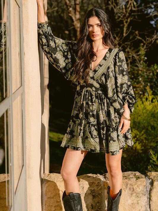 Piti Cuiti - Wholesale Dress - Women's - CASHMIRE DREAM GREEN SHORT DRESS0