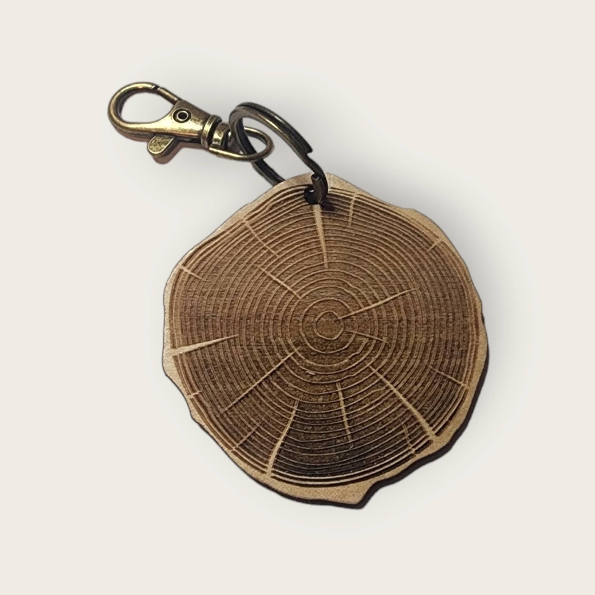 Olive Branch Laserworks - Wholesale Keychain - Unisex - Wood Log Round Keychain