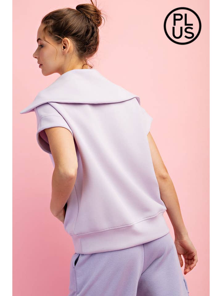 Rae Mode - Wholesale Athletic Top - Women's - PLUS SIZE MODAL SCUBA SHORT SLEEVE QUARTER ZIP TOP6