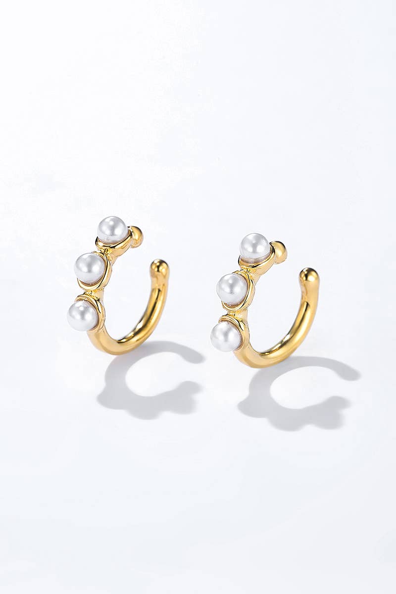 Guld Øreringe i rustfrit stål uden piercing 124AQ353 for engroshandel på Faire1