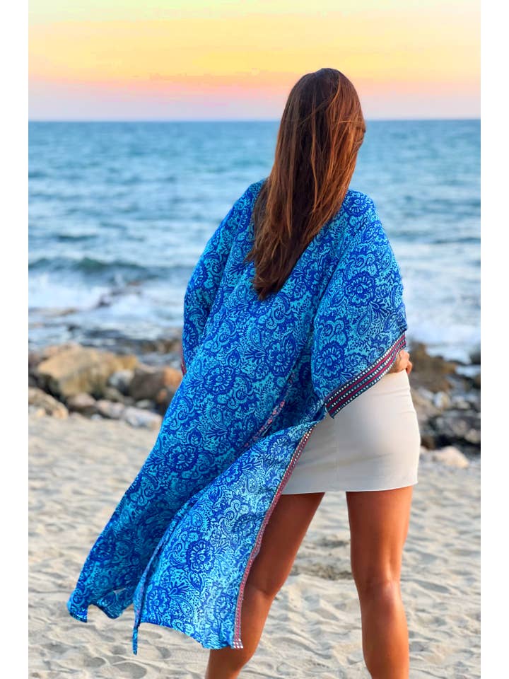 Kinomy - Vendita all'ingrosso Kimono - Donna - Confezione da 10 kimono lunghi con maniche giapponesi, kimono da donna