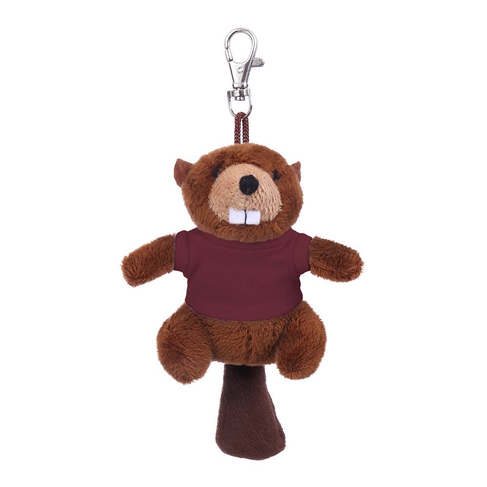 Plushland - Wholesale Keychain - Unisex - 4" Keychain - Beaver with customized shirt2