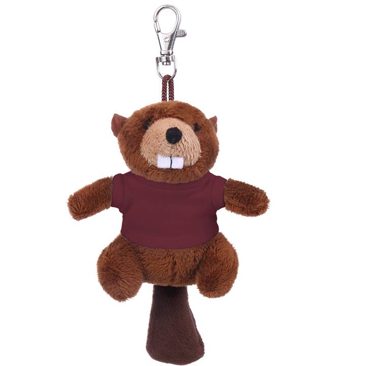Plushland - Wholesale Keychain - Unisex - 4" Tiny Beaver Keychain Plush with Customizable T-shirts2