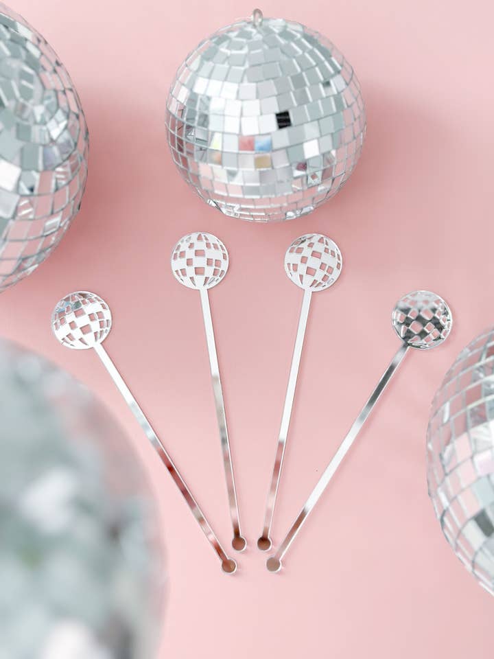 Mirrorball Drink Stirrers | Set of 4 for wholesale by Kate Slayton Lettering
