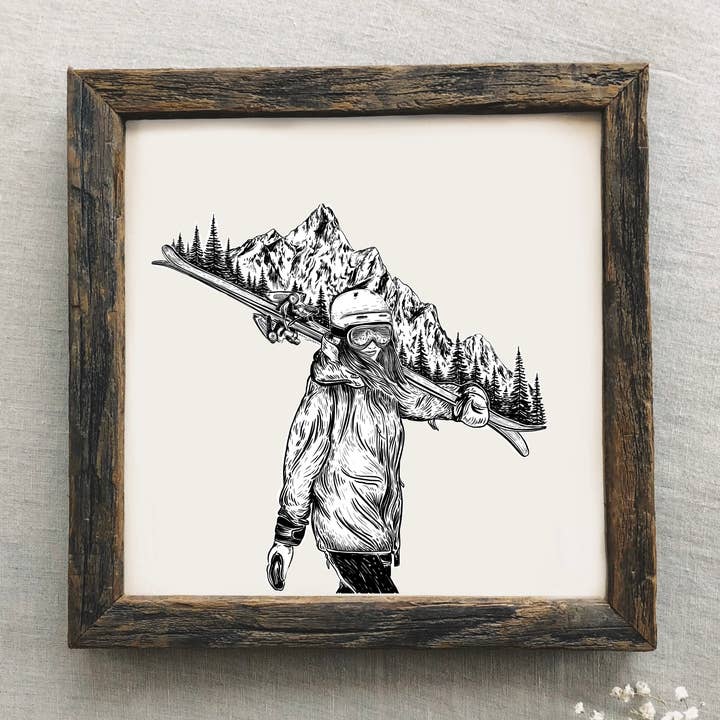 Kaari & Co. - Wholesale Art Print - Mountain Ski Girl Art Print2