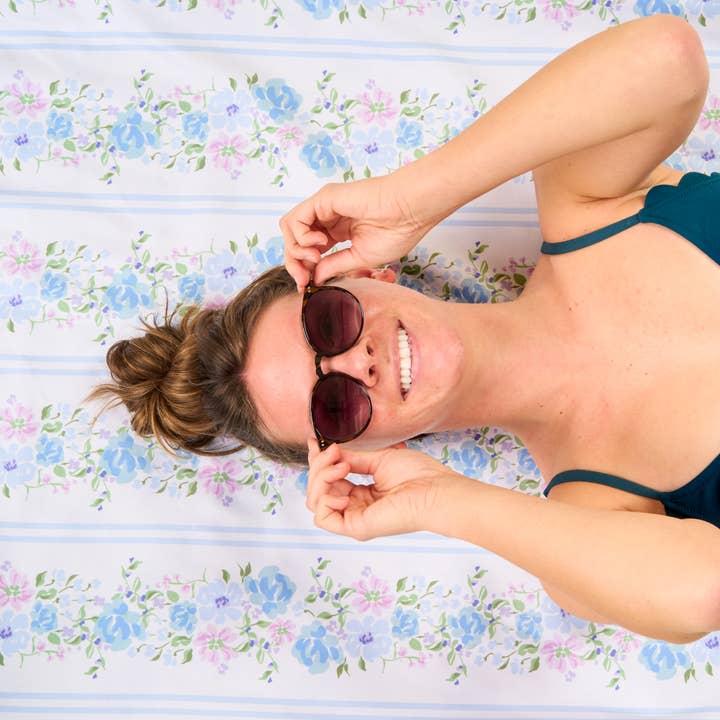 The Darling Effect - Wholesale Beach Towel - XL Quick-Dry Beach Towel-Petal Parade Blue3