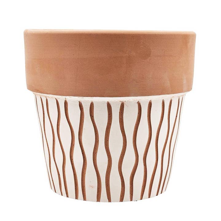 A&B Home Group Inc. - Wholesale Plant pot - D8.5x8" Standard Terracotta Vertical Scroll Pot - Medium1
